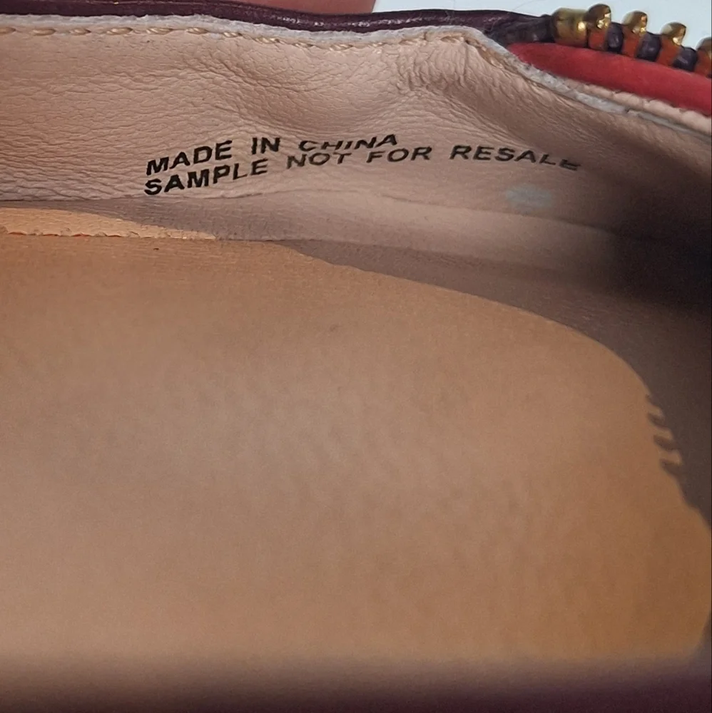 Elie Tahari Women's Flats with Blue and Purple Accents Zipper Detail SAMPLE